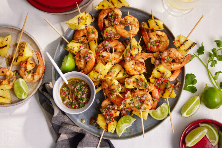 Coconut Prawn & Pineapple Skewers