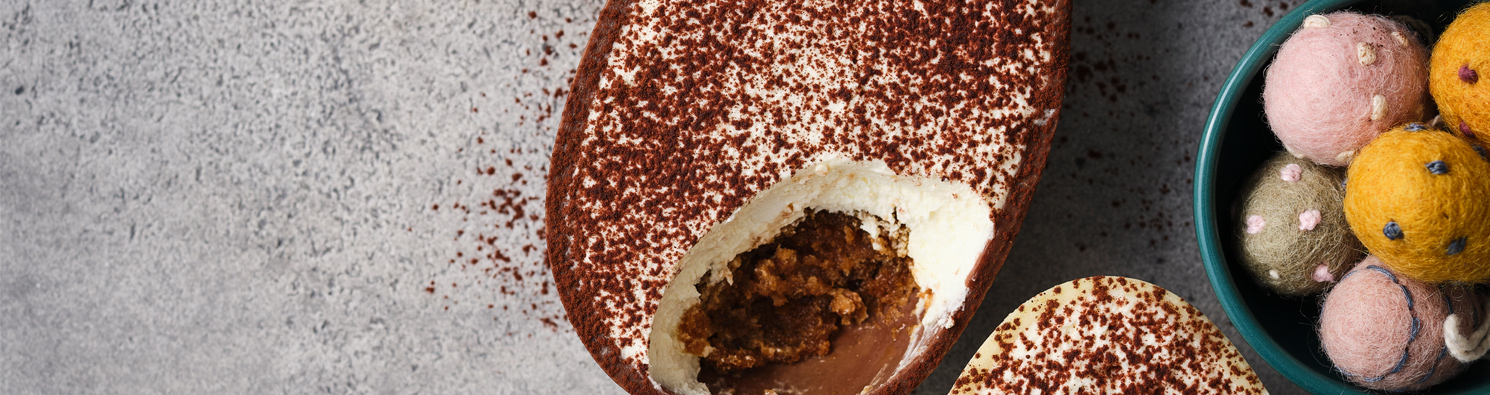 Grown Up Tiramisu Filled Easter Egg