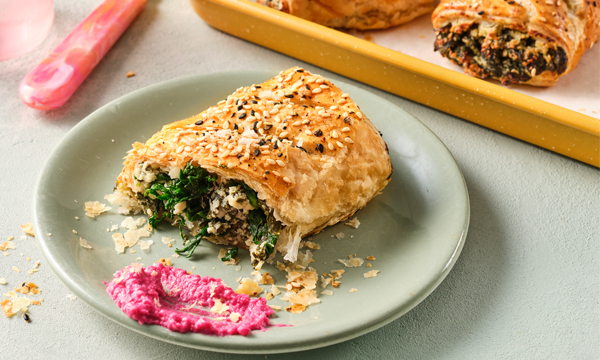 Spinach & Cashew Ricotta Pastry Rolls