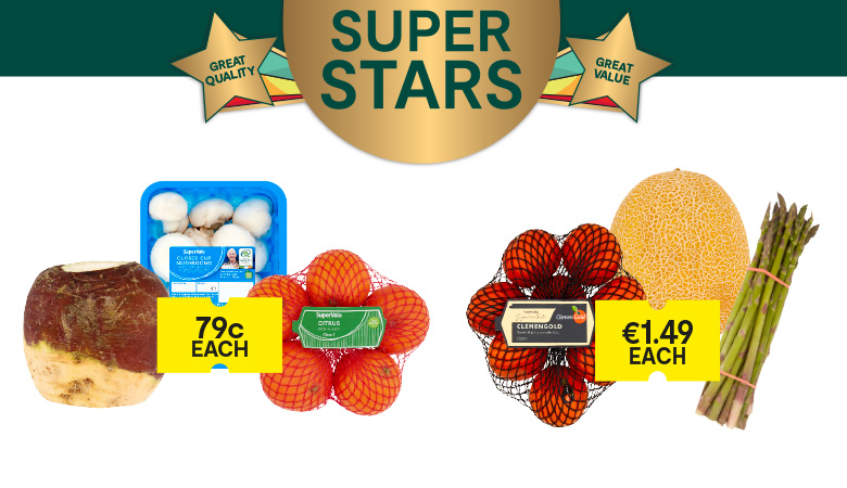 Colourful fruit & veg imagery highlighting our fruit & Veg offers. 