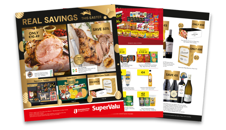 Cover page of the SuperValu promotional magazine that highlights all of the offers at SuperValu