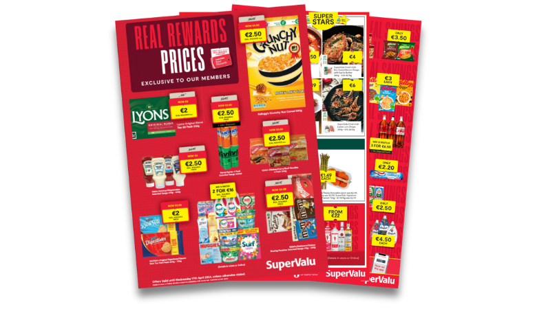 Cover page of the SuperValu promotional magazine that highlights all of the offers at SuperValu