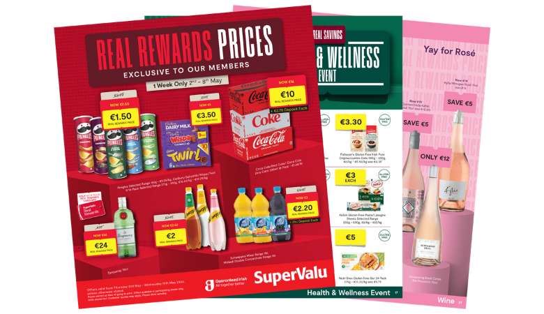 Cover page of the SuperValu promotional magazine that highlights all of the offers at SuperValu