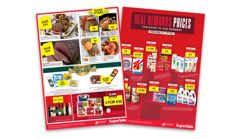 Cover page of the SuperValu promotional magazine that highlights all of the offers at SuperValu