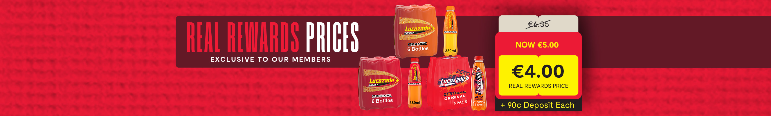 Lucozade 6 Pack Range (380 ml)