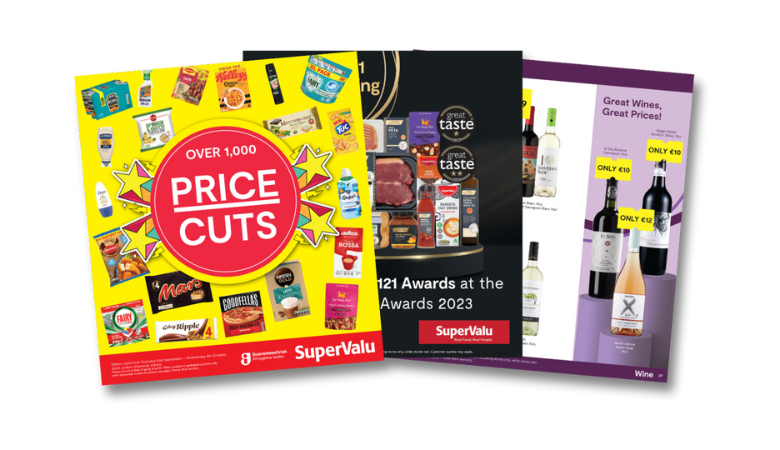 Cover page of the SuperValu promotional magazine that highlights all of the offers at SuperValu