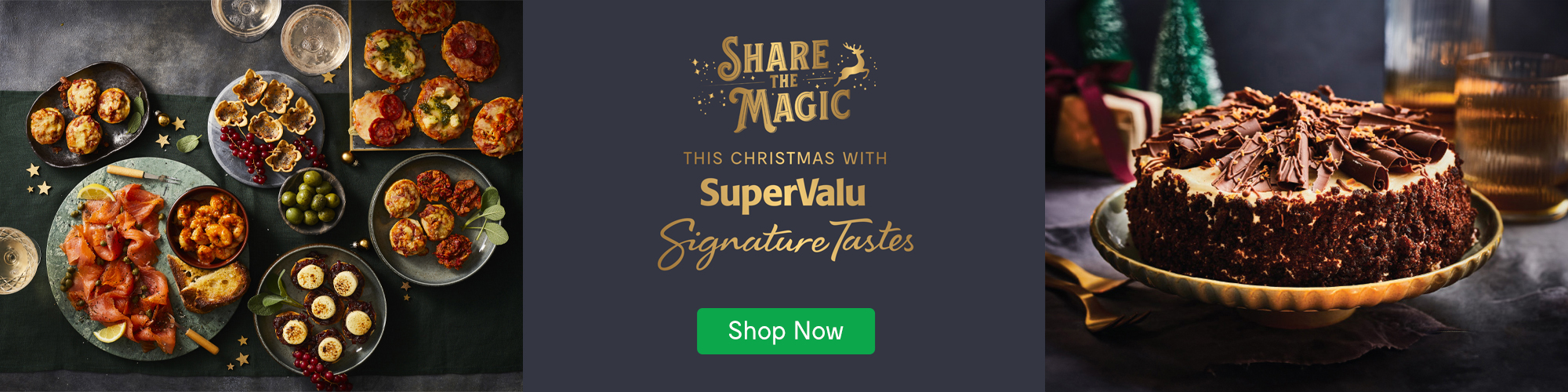 Signature Tastes Xmas Clickthrough with various branded products and a shop now CTA