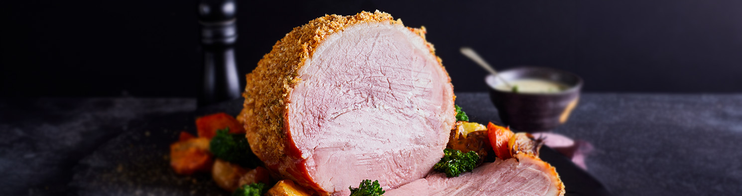Whole Baked Ham with a Herb crust and Colcannon