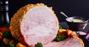 Whole Baked Ham with a Herb crust and Colcannon