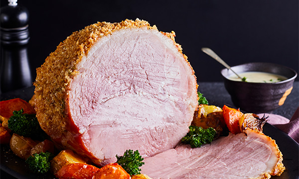Whole Baked Ham with a Herb crust and Colcannon
