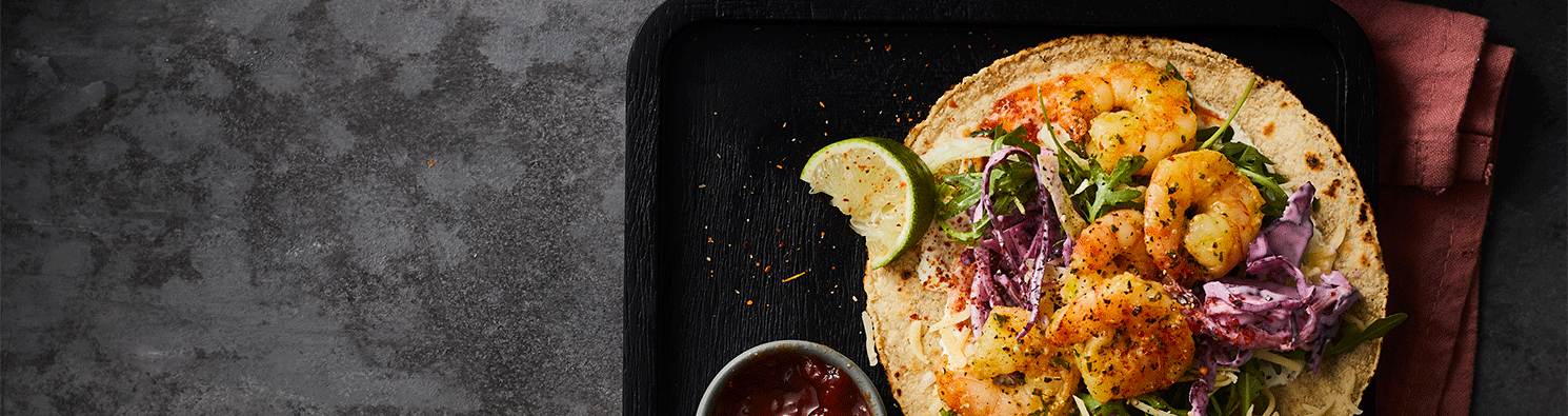 Black Tiger Prawn Tacos