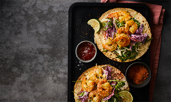 Black Tiger Prawn Tacos