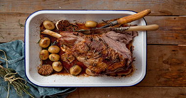 Roast Leg of Lamb with Ratatouille