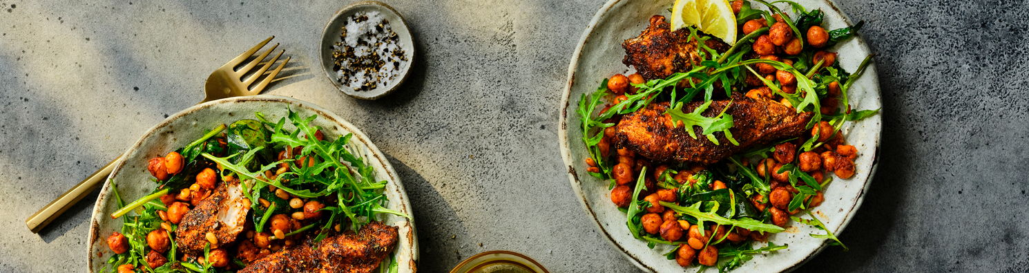 Spicy Chickpea Salad with Paprika Chicken