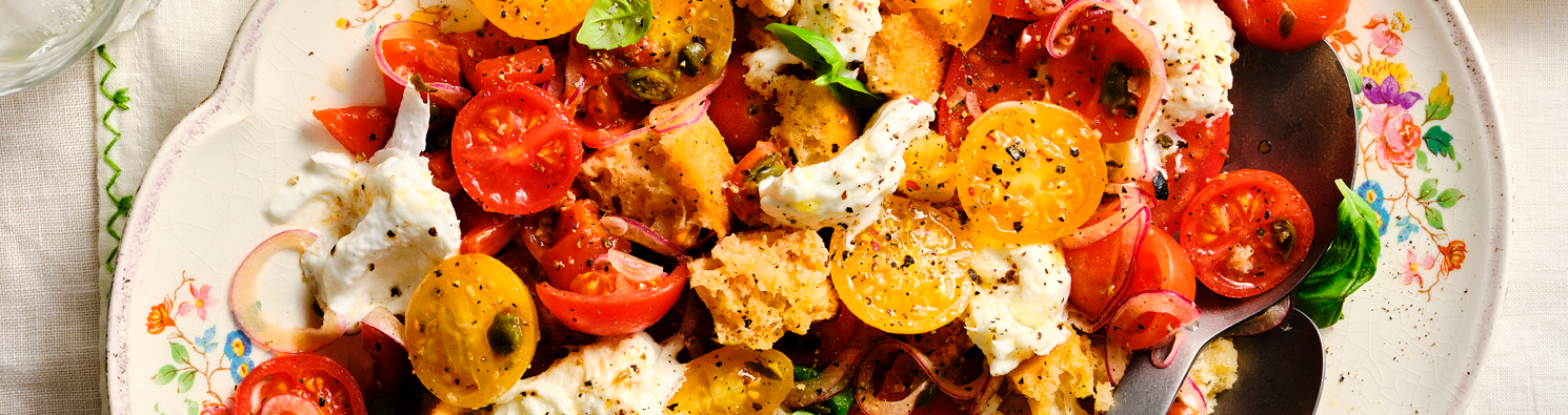 Summer Panzanella Salad with Buffalo Mozzarella
