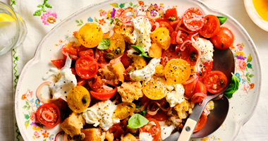 Summer Panzanella Salad with Buffalo Mozzarella
