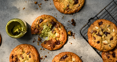 Pistachio Stuffed Chocolate Chip cookies