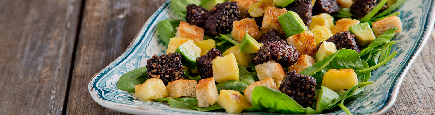Black Pudding and Apple Salad with Honey Mustard Dressing