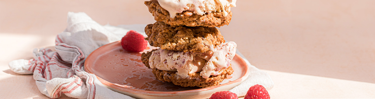 Jess's Dreamy Raspberry Ice Cream Cookie Sandwiches