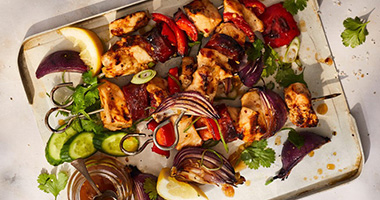 Kevin’s Honey & Beer Glazed Chicken Skewers