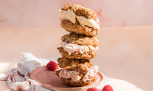 Jess's Dreamy Raspberry Ice Cream Cookie Sandwiches