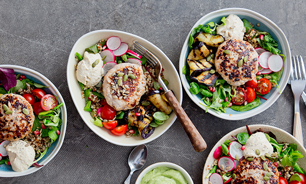 Turkey burger salad bowl