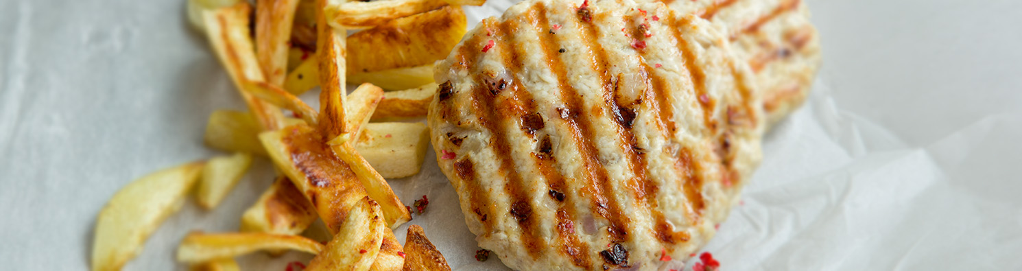 Turkey Burgers With Parsnip Chips