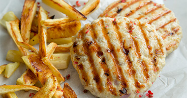 Turkey Burgers With Parsnip Chips