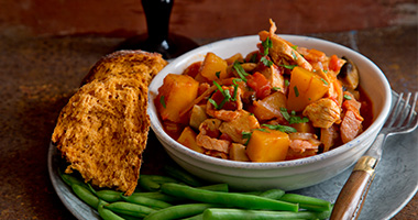 Chicken, Butternut Squash and Bacon Casserole