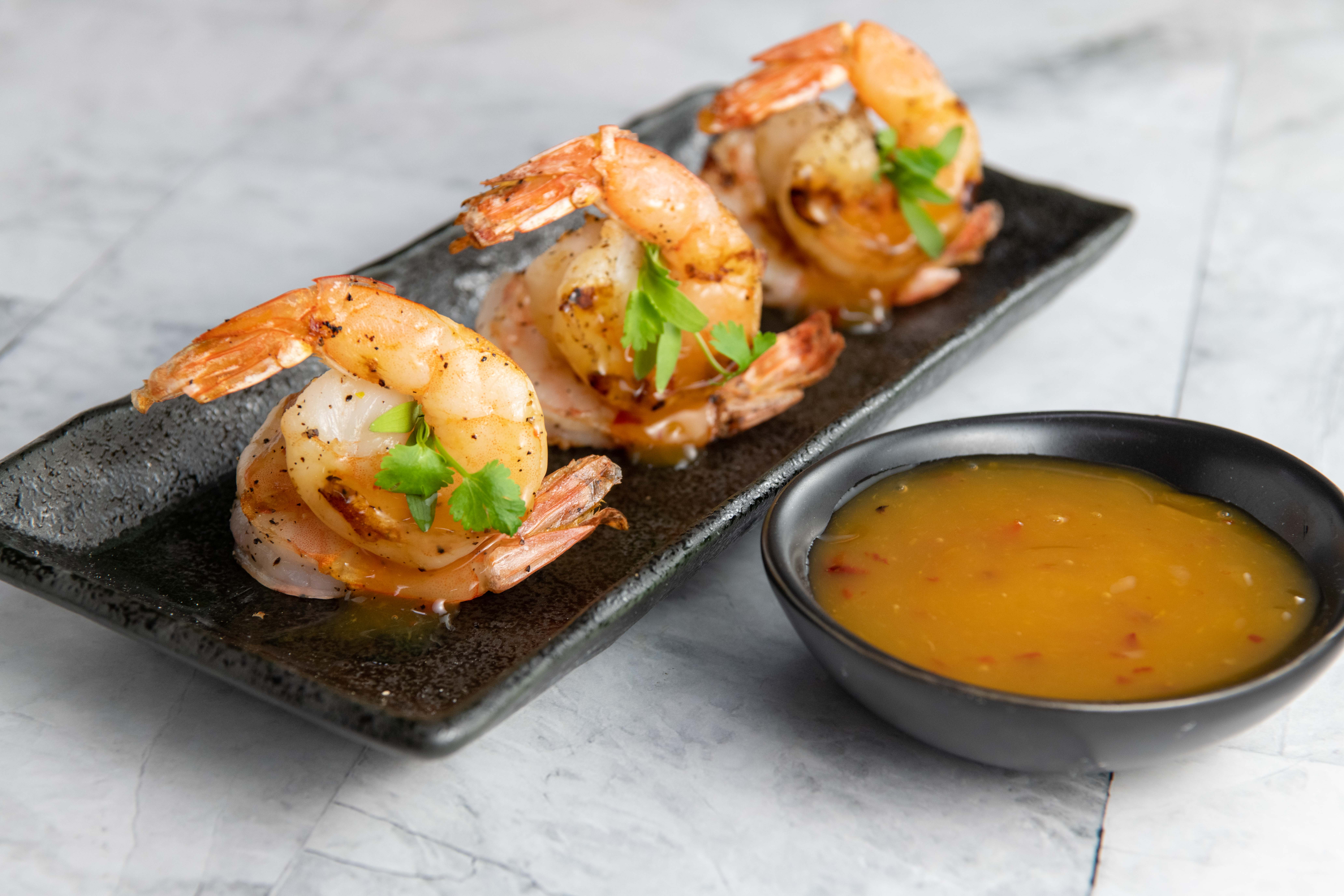 Pixie Tangerine Glazed Grilled Shrimp