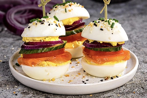 Deviled Egg Lox & Schmear Sliders