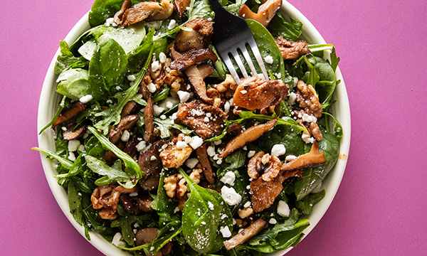 Mushroom spinach salad