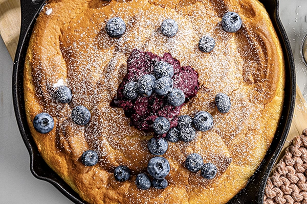 Japanese-Style Soufflé Pancake Skillet Blueberry Butter