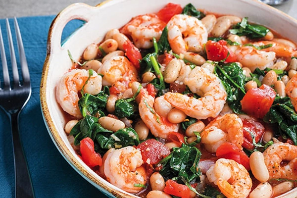 One-Pot Shrimp with White Beans and Tomatoes