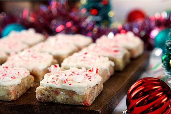 Peppermint White Chocolate Blondies