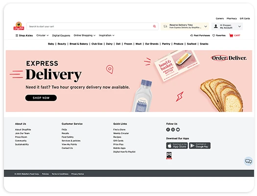 Delivery, fast express, next day, shop online, store, supermarket