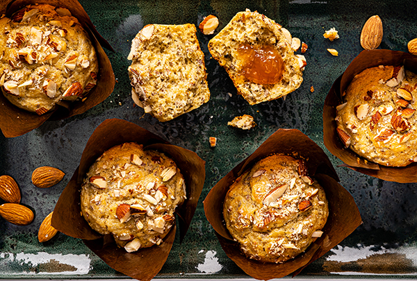 Vanilla-Almond Flax Protein Muffins