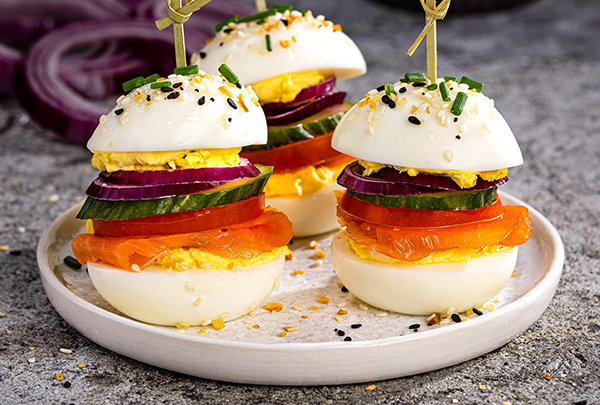 Deviled Egg Lox & Schmear Sliders