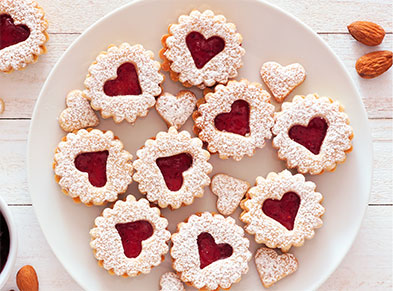 Heart-Shaped Jam Cookies