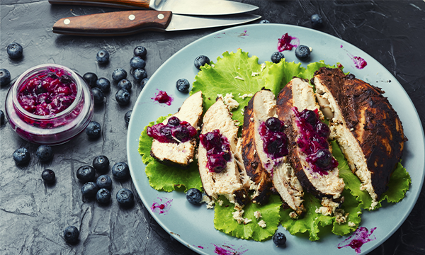 Chicken Thighs with Blueberry Glaze