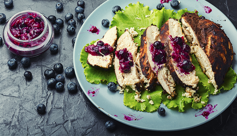 Chicken Thighs with Blueberry Glaze