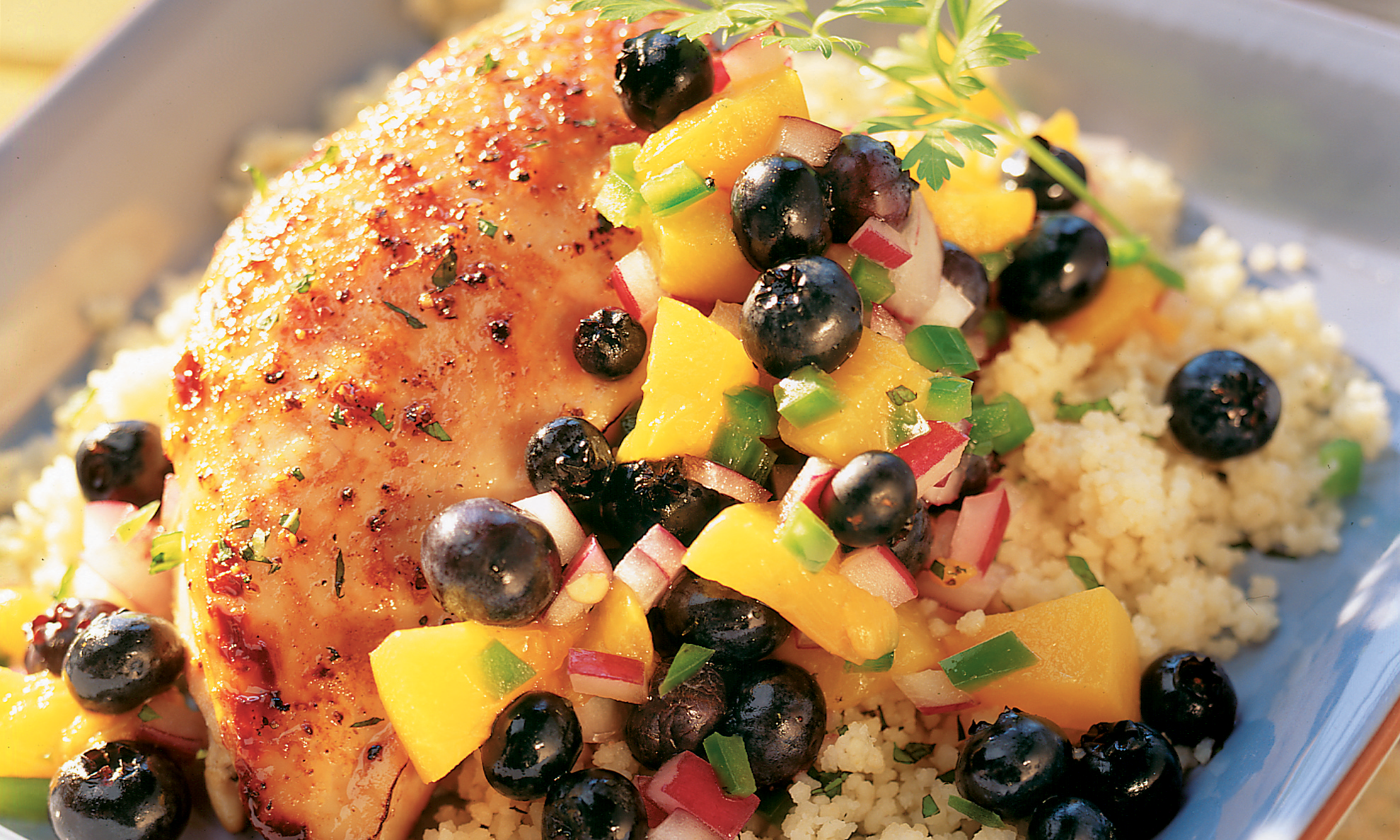 Grilled Chicken with Peach Salsa