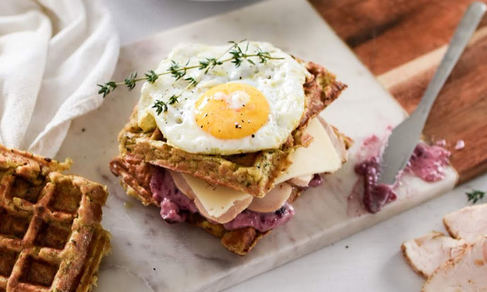 Stuffing Waffle Turkey Sandwich