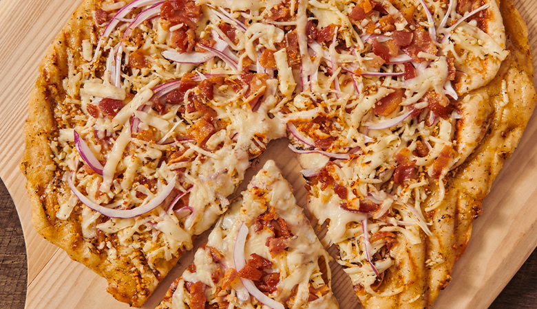 Dill Pickle Bacon Grilled Pizza