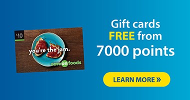 Gift cards FREE from 6000 points - Learn More