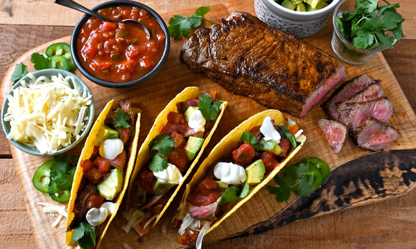 Chili Charred Strip Loin Steak Tacos