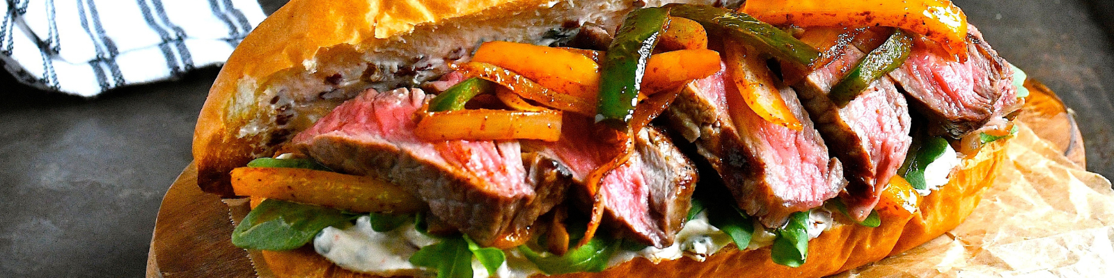 Chipotle Cheese Strip Loin Steak Sandwiches