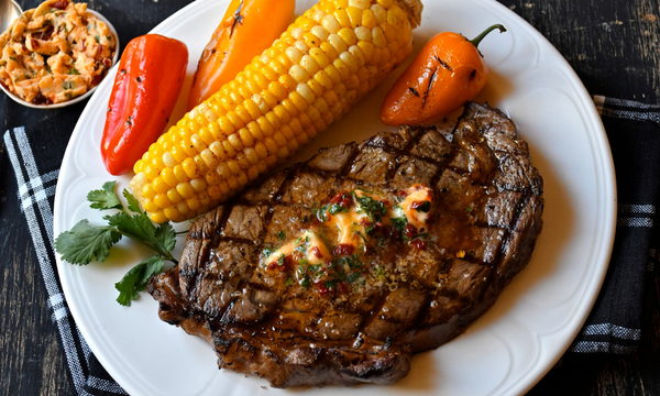 Grilled Rib Eye Steaks with Smoky Chipotle Butter