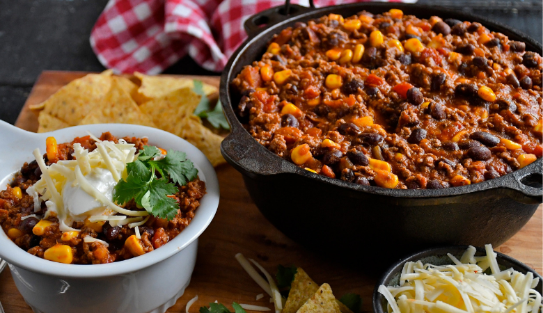 Tasty No-Fuss Beef Chili with Jack Cheese