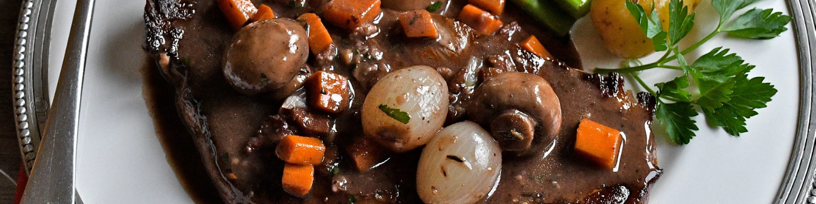 Strip Loin Steaks with Bourguignon Sauce